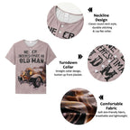 Old Man Vintage Classic Car Graphic Henley Shirt