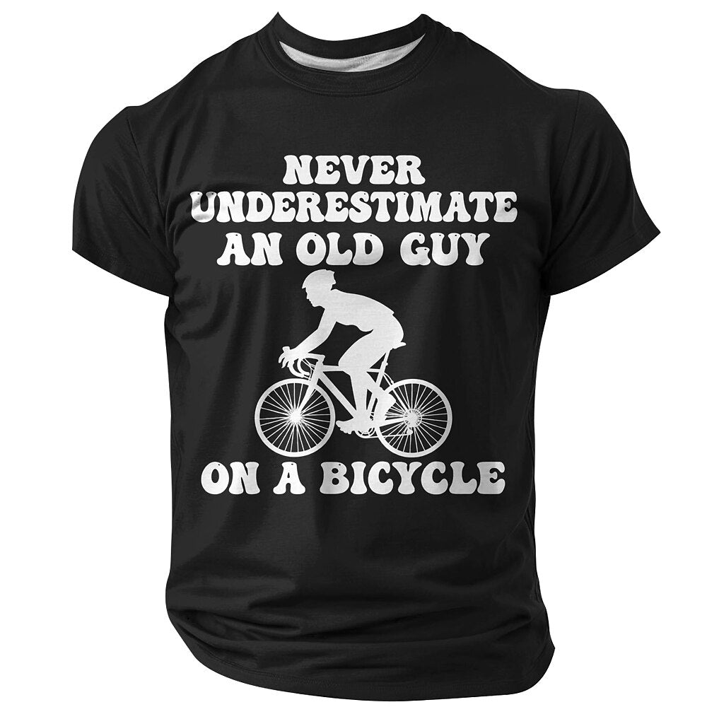 Legendary Old Man Bicycle Funny 3D Graphic Print Tee