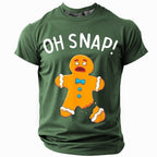 Funny Gingerbread Man Cookie Christmas Graphic Short Sleeve Tee
