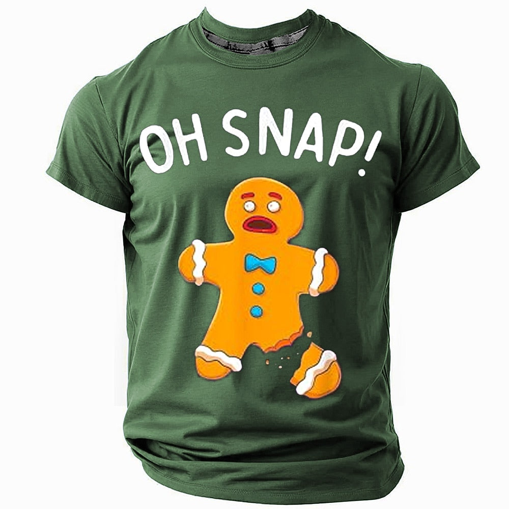 Funny Gingerbread Man Cookie Christmas Graphic Short Sleeve Tee