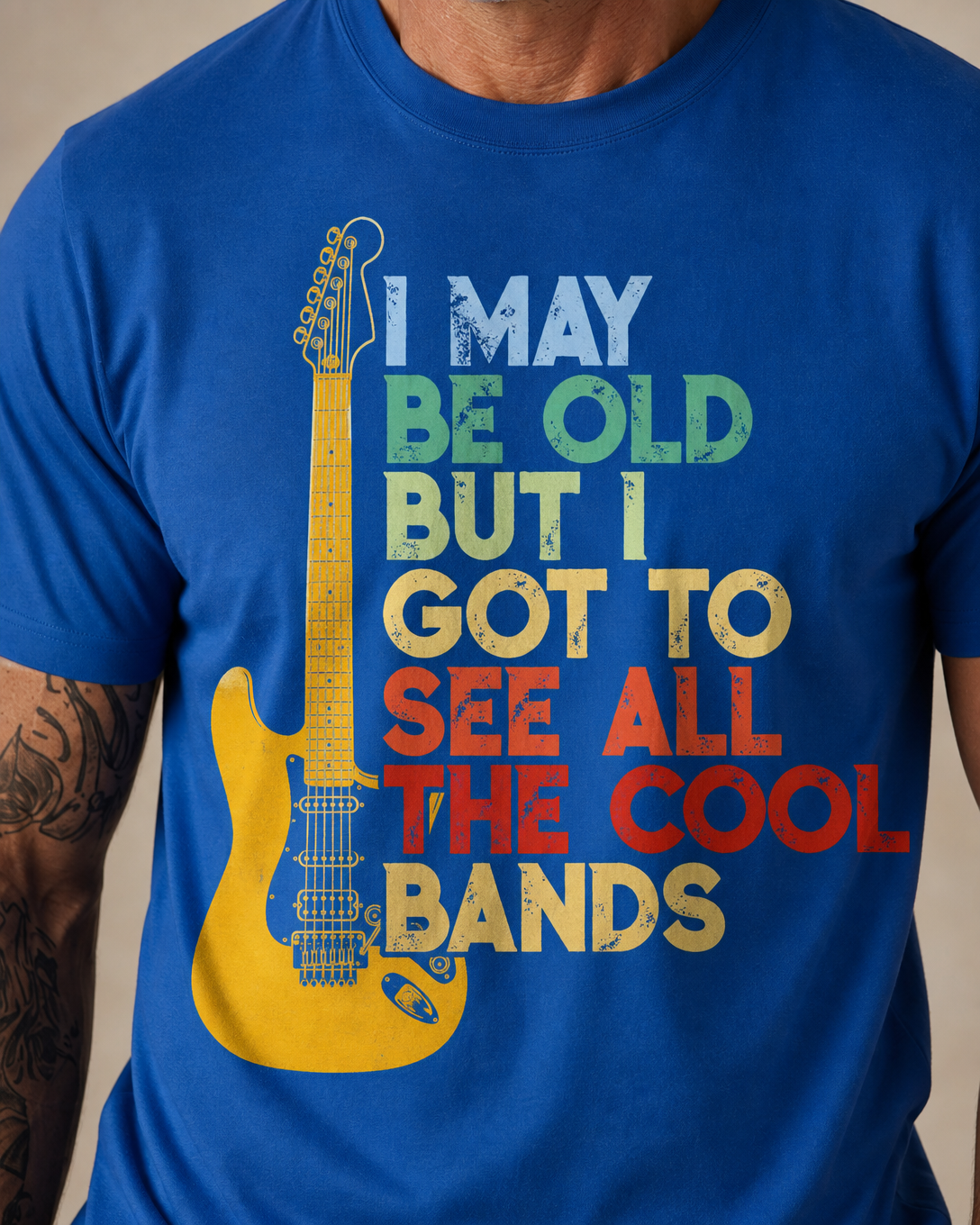 Cool Bands Vintage Guitar Graphic Tee