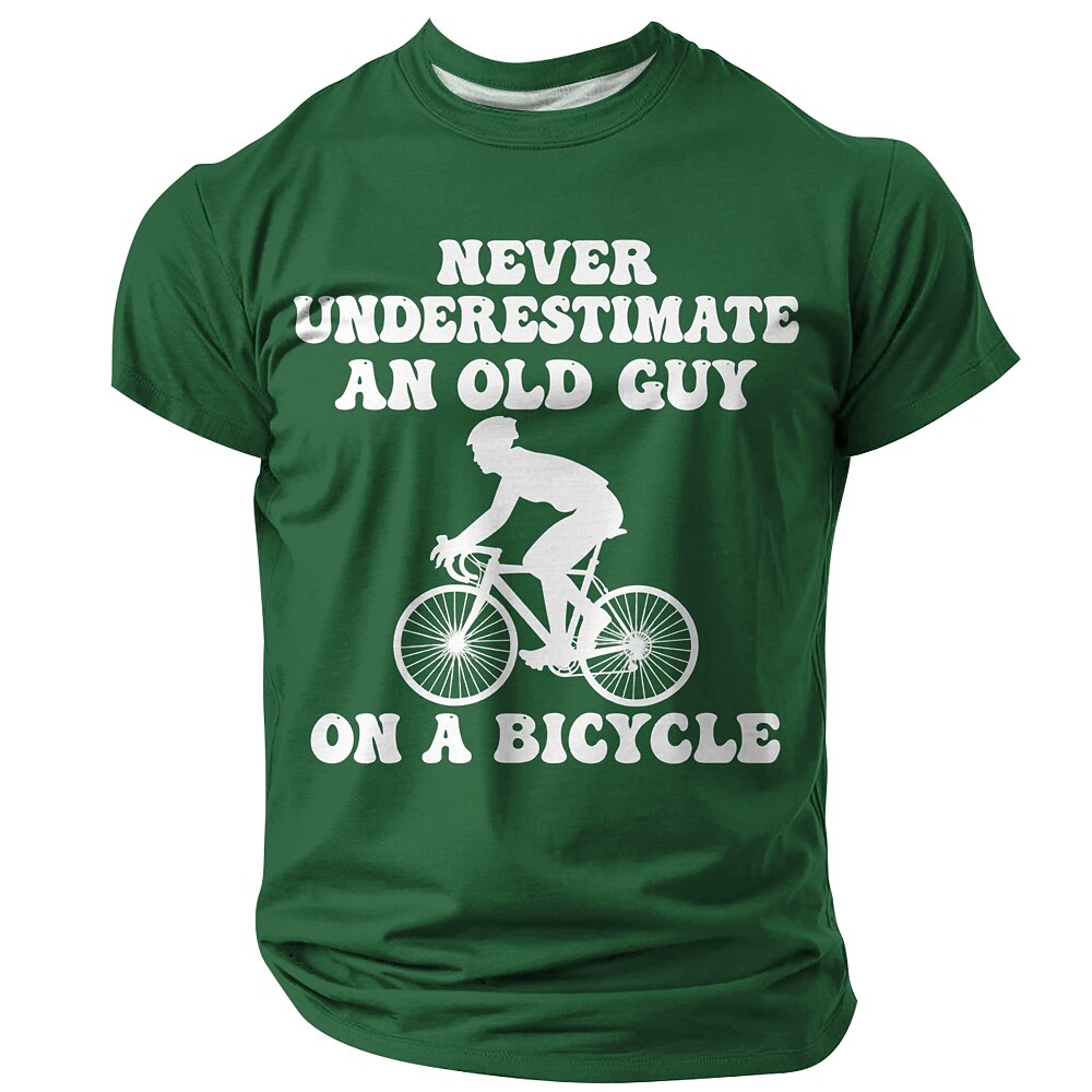 Legendary Old Man Bicycle Funny 3D Graphic Print Tee