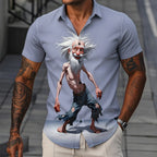 Legendary Cartoon Old Man Vintage Retro Short Sleeve Shirt
