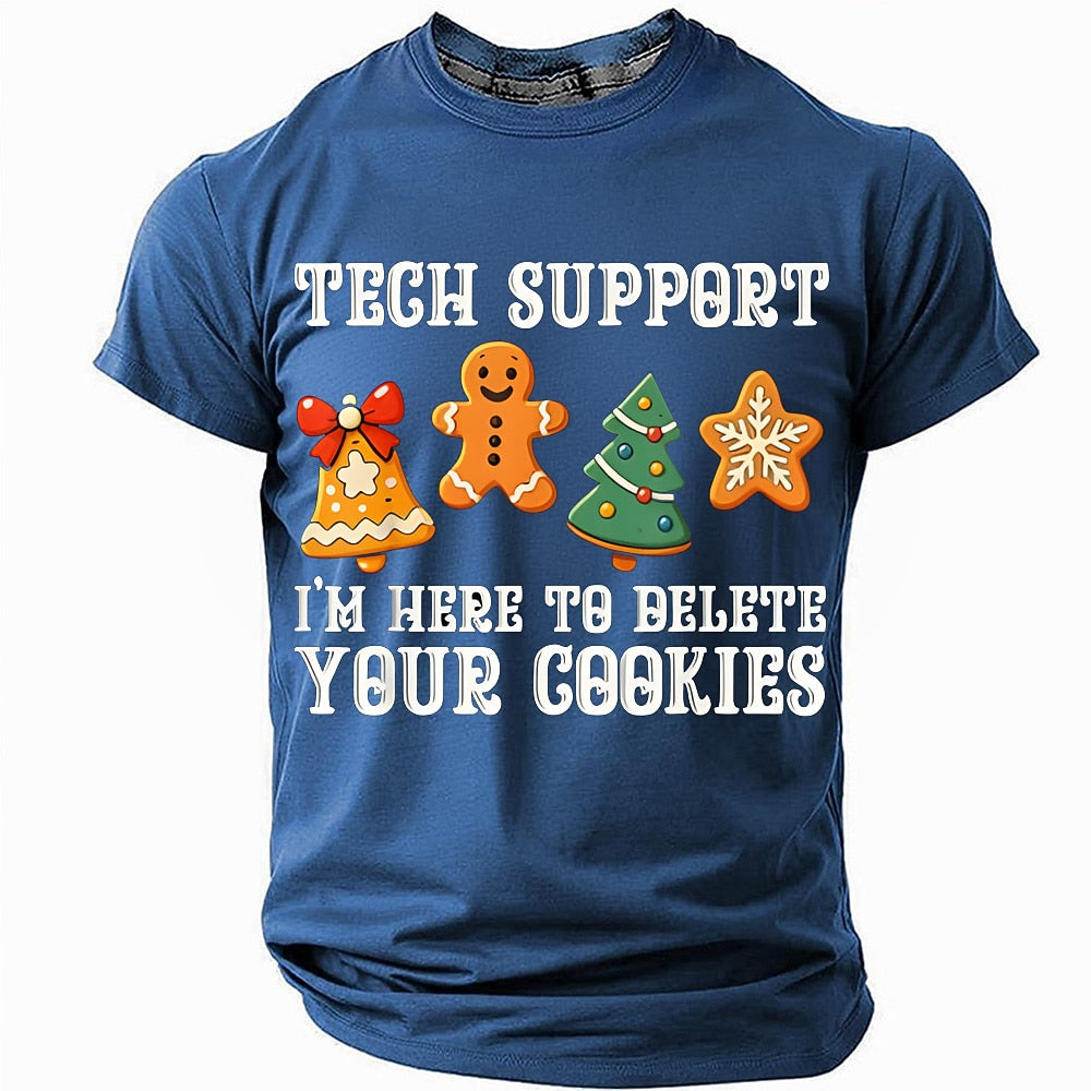 Santa Claus Gingerbread Christmas Holiday Graphic Short Sleeve Tee