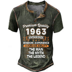1963 Man Myth Legend Vintage Dude Birthday Graphic Henley