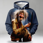 Legendary Wine Old Man Pocket 3D Print Streetwear Graphic Hoodie