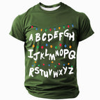 Christmas Lights Festive Holiday Graphic Casual Short Sleeve Tee