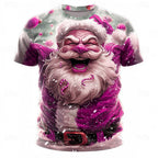 Santa Claus Christmas Athleisure 3D Graphic Short Sleeve Tee