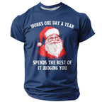 Santa Works One Day Spends Rest Judging You Tee