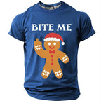 Gingerbread Cookie Christmas Holiday Graphic Casual Short Sleeve Tee
