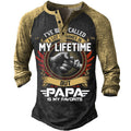 Papa Is My Favorite Name Family Graphic Henley Shirt