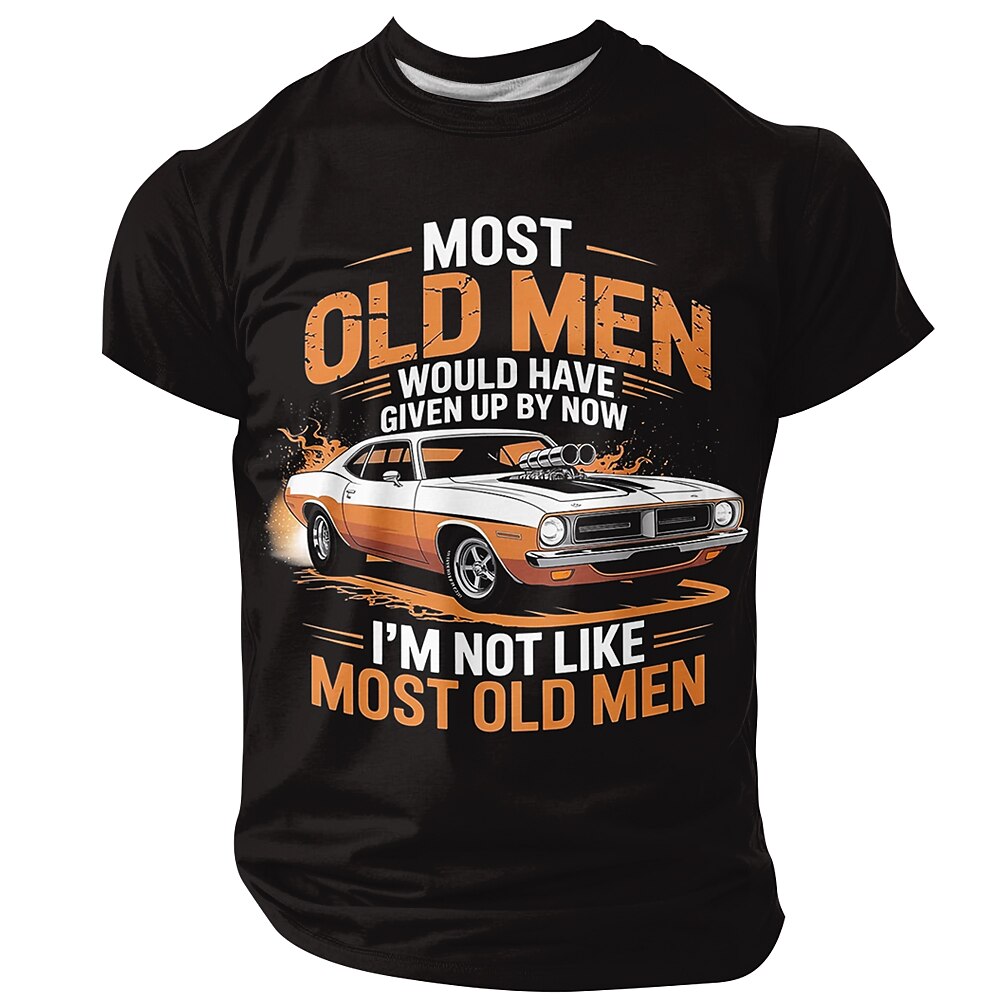 Old Man Muscle Car Graphic Hot Rod Tee
