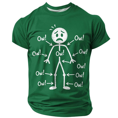 Body Aches Stickman Workout Funny Fitness Humor Graphic Tee