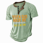Classic Old Man Casual Henley Funny Graphic Print Tee
