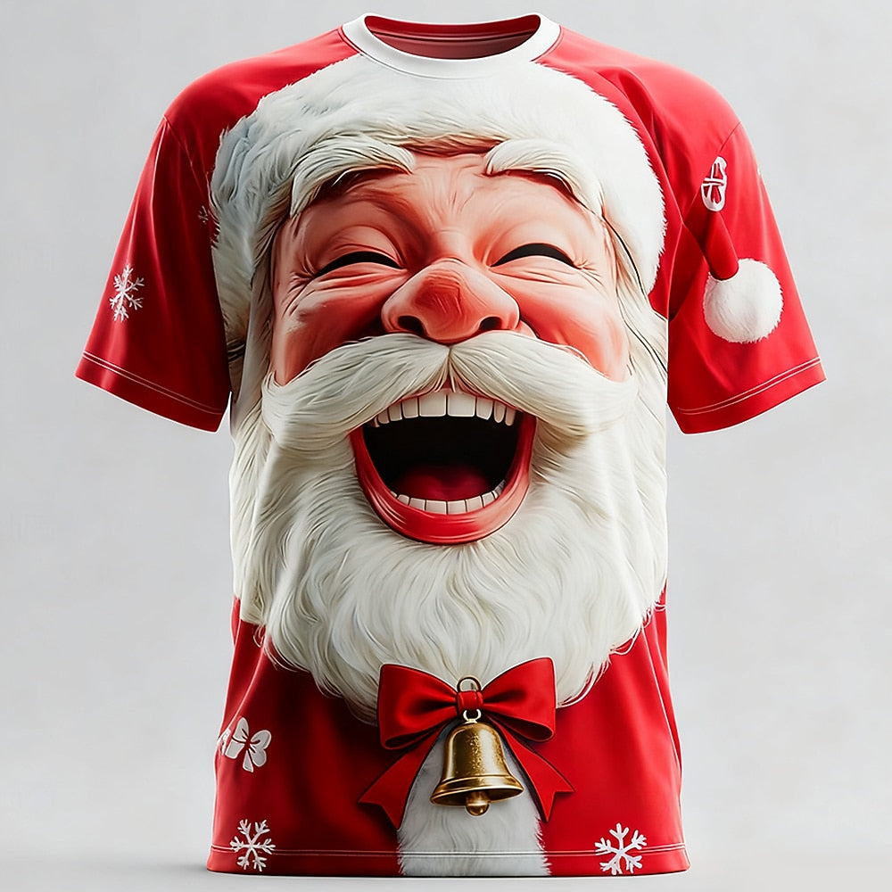 Cartoon Santa Claus Christmas Vacation Artistic Street Graphic Tee