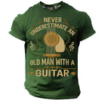 Old Man Acoustic Guitar Graphic Shirt