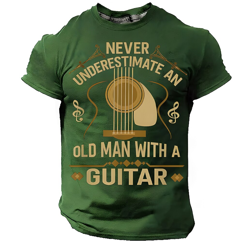 Old Man Acoustic Guitar Graphic Shirt