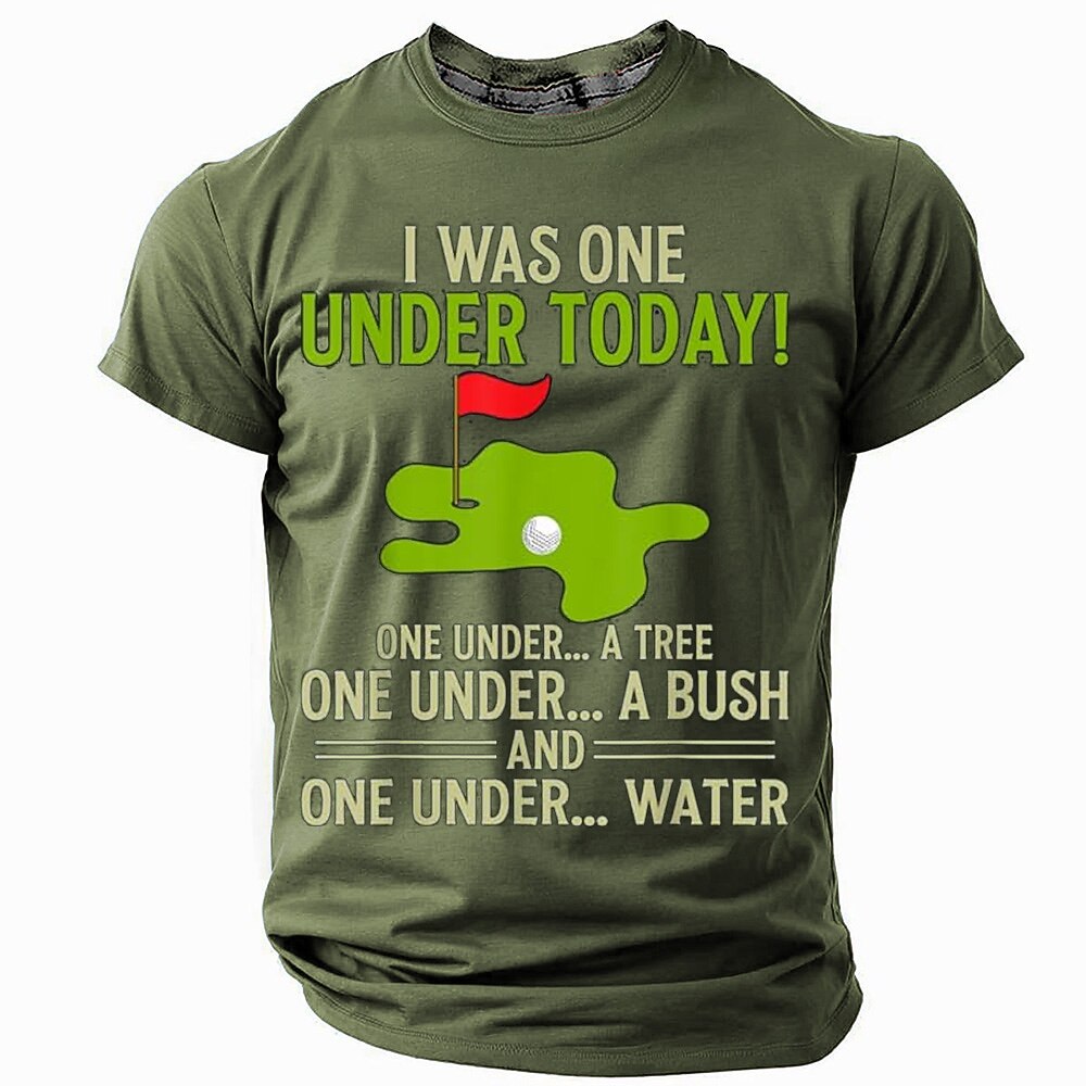 One Under Today Funny Golf Wordplay Graphic Casual Tee