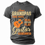 Real Grandpas Play Guitar Then Nap Funny Graphic Tee