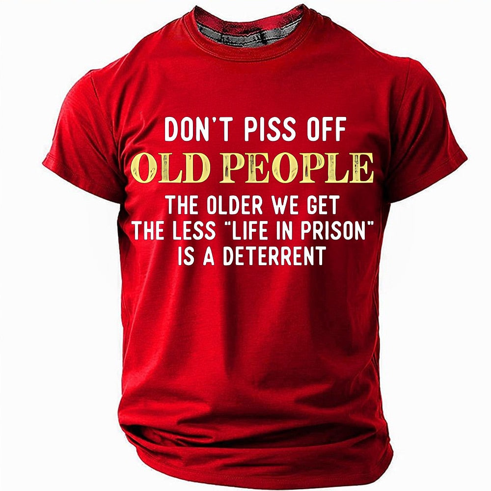 Funny Old People Warning Graphic Shirt