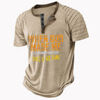 Classic Old Man Casual Henley Funny Graphic Print Tee