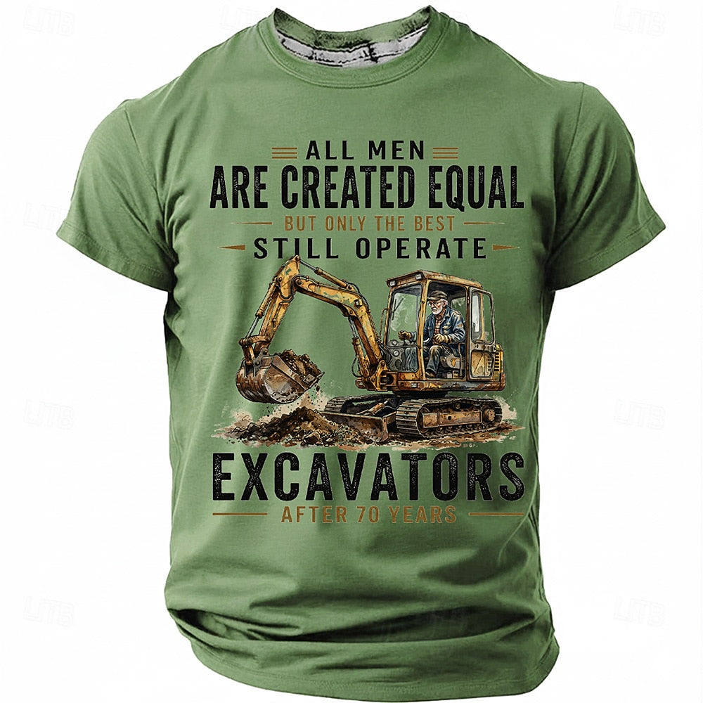 Funny Excavators Vintage Man Humor Graphic Quote Tee