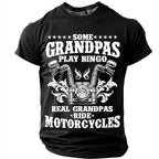 Real Grandpas Ride Motorcycles Funny Graphic Tee