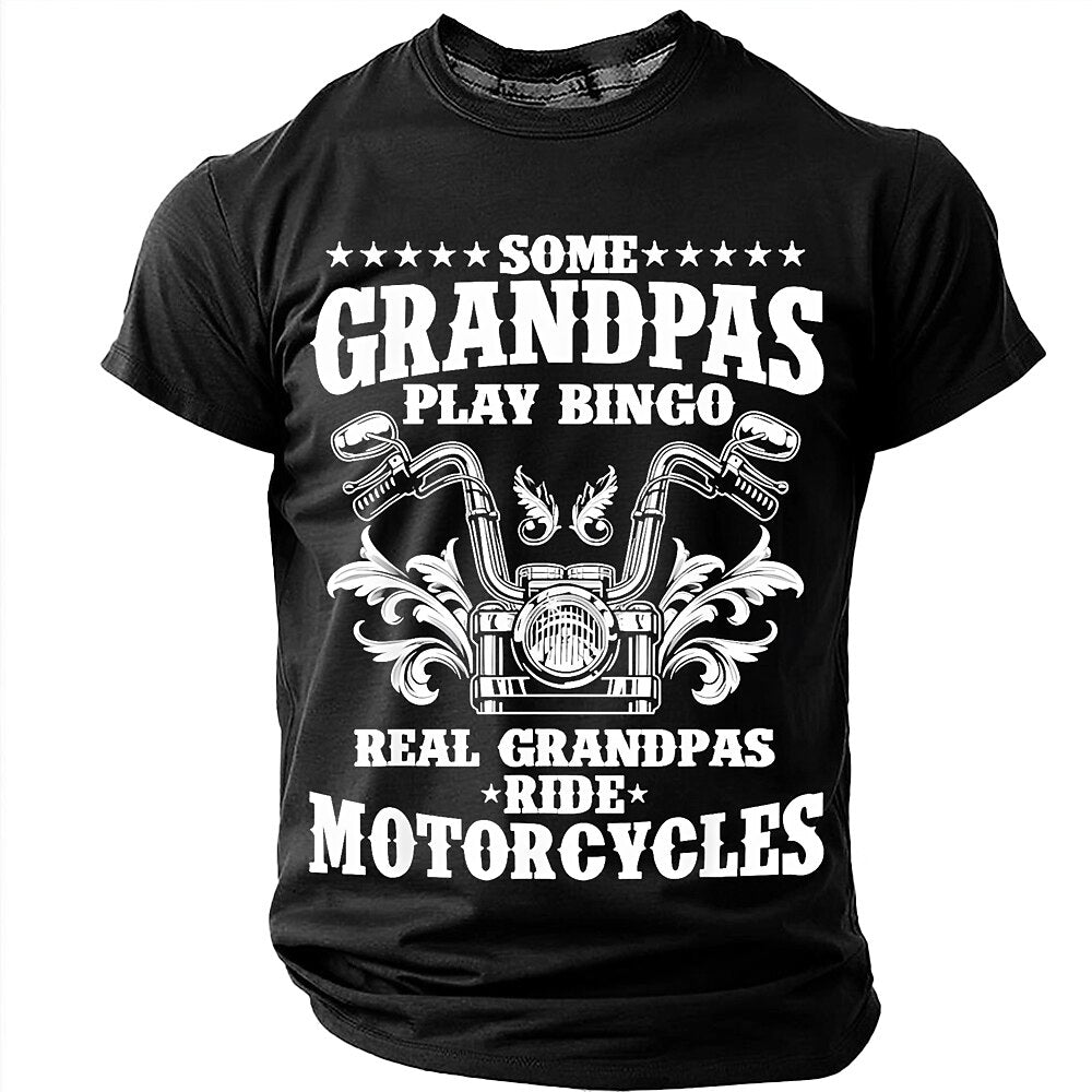 Real Grandpas Ride Motorcycles Funny Graphic Tee