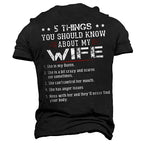 Five Things About My Wife Funny Husband Graphic Tee