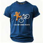 Gingerbread Biking Cookie Own Stunts Funny Christmas Graphic Tee
