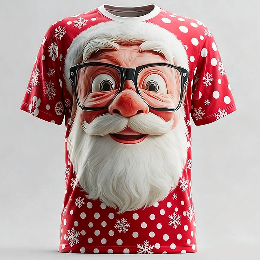 Cartoon Santa Claus Christmas Daily Designer Vacation Graphic Tee