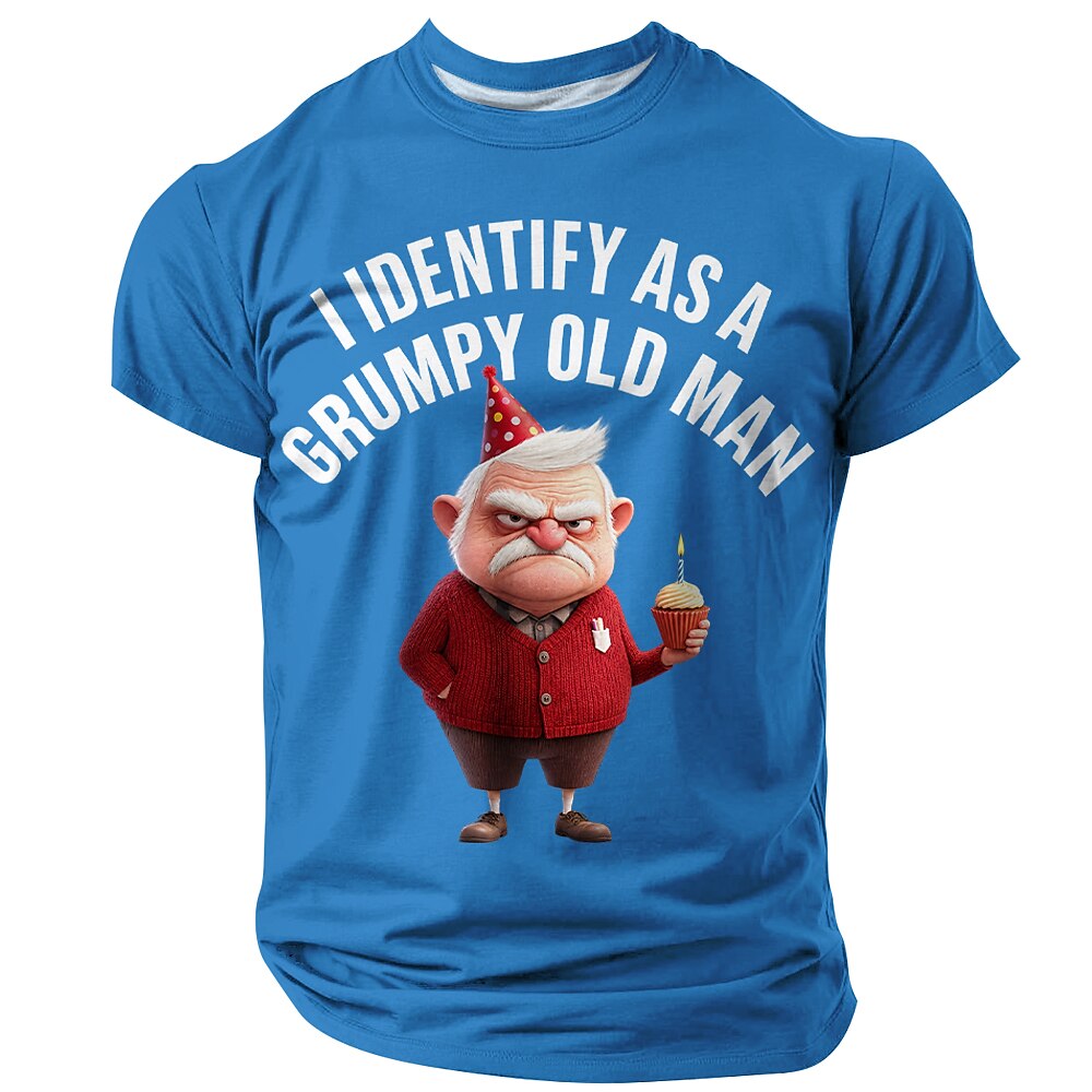 Old Man Attitude Funny Aging Graphic Everyday Casual Tee