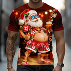 Santa Claus Christmas Vacation Party Street Artistic Graphic Tee