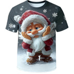 Santa Claus Christmas Artistic Vacation Graphic Short Sleeve Tee