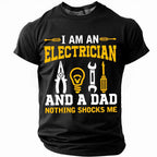 Nothing Shocks Electrician Dad Graphic Funny Tee