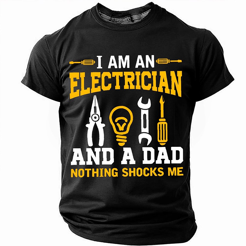 Nothing Shocks Electrician Dad Graphic Funny Tee