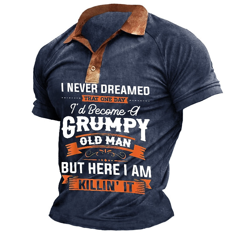 Grumpy Old Man Killin It Funny Aging Graphic Tee