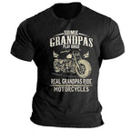 Real Grandpas Ride Motorcycles Funny Biker Grandpa Graphic Tee