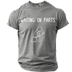 Waiting On Parts Stick Figure Mechanic Humor Graphic Tee