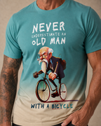 Funny Grandpa Bicycle Riding Print Tee