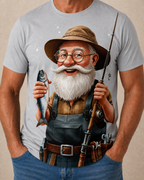 Old Fisherman Funny Grandpa Fishing Print Shirt