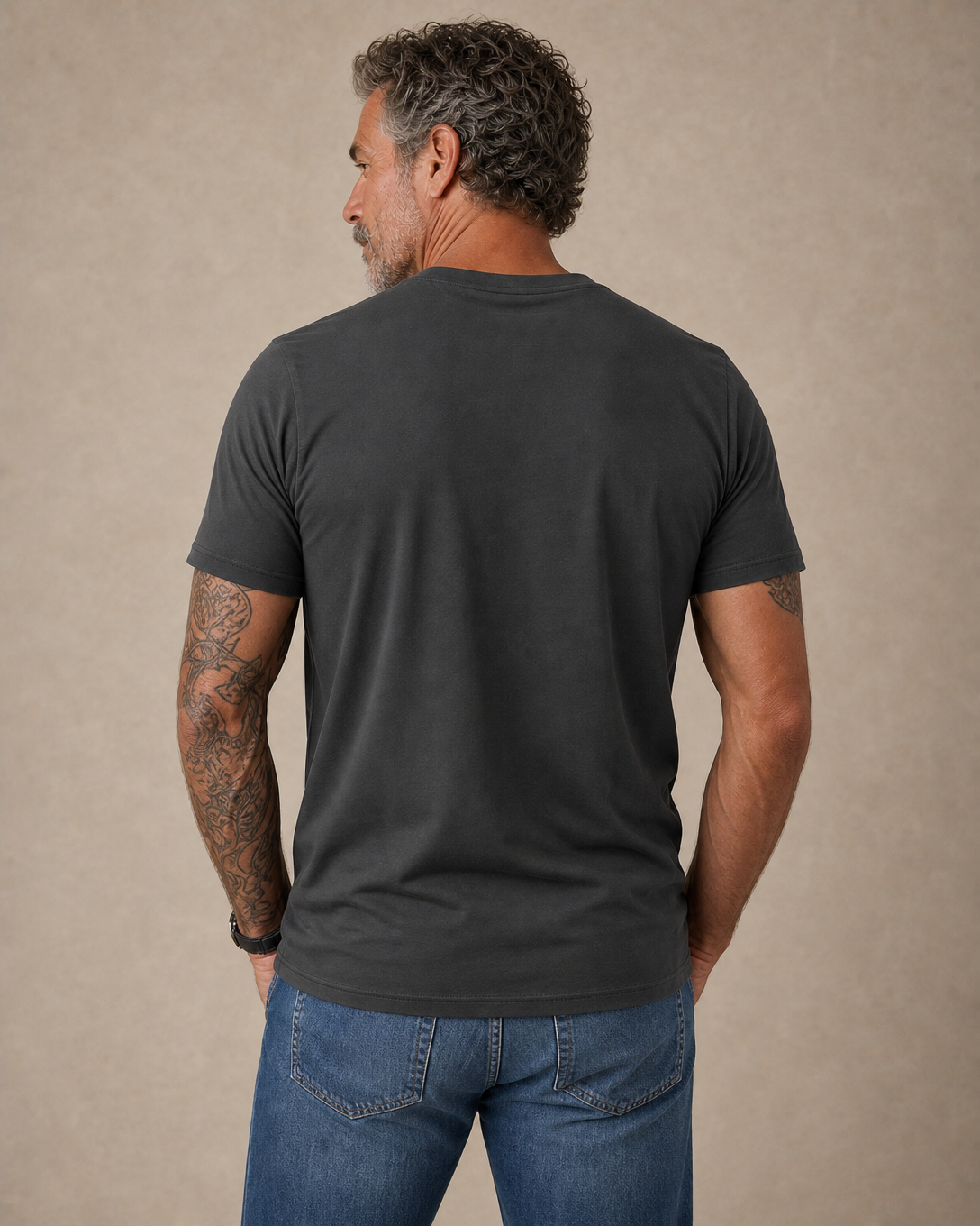 Funny Guitar Music Old Rocker Print Tee