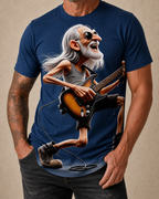 Funny Guitar Old Rocker Graphic Music Tee