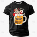 Santa Claus Oktoberfest Beer Retro Christmas Short Sleeve Tee