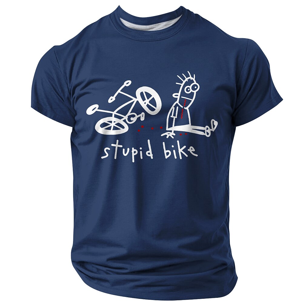 Old Man Motorcycle Rider Funny 3D Graphic Print Tee