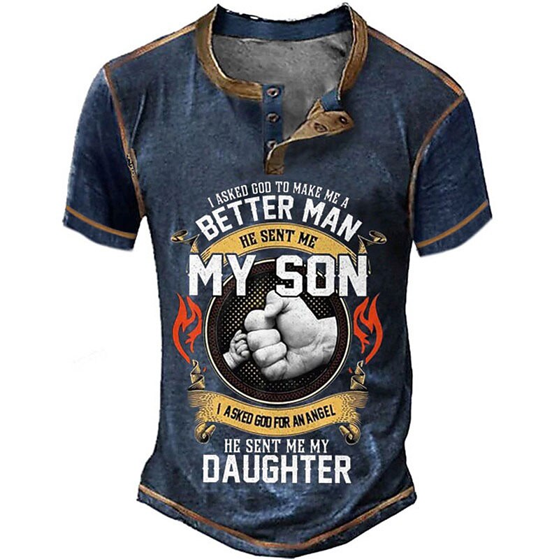 My Son My Daughter Better Man Dad Graphic Henley
