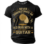 Old Man Acoustic Guitar Graphic Shirt