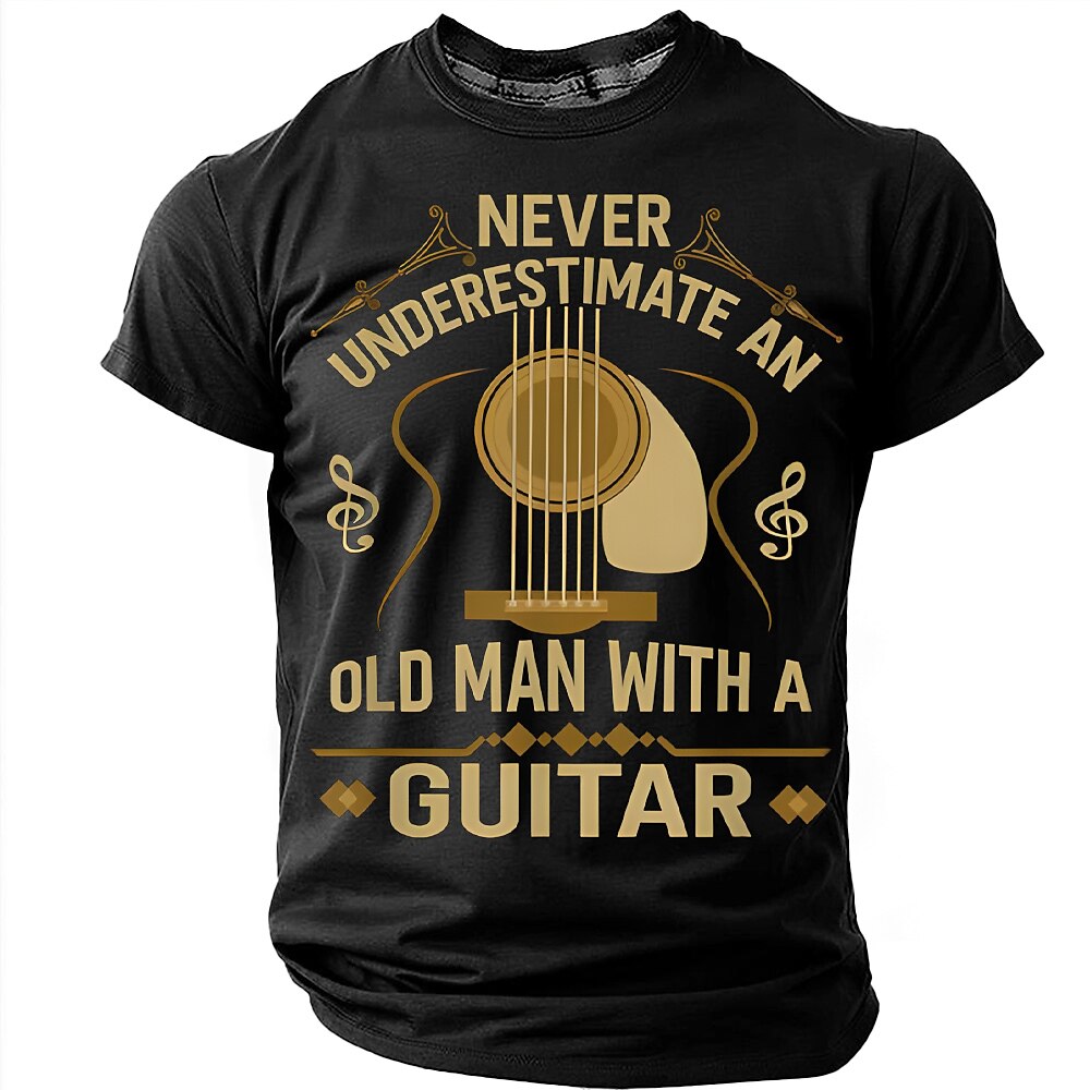 Old Man Acoustic Guitar Graphic Shirt