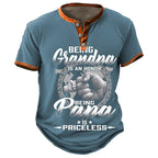 Being Grandpa Is Honor Funny Graphic Henley Shirt