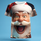Cartoon Santa Claus Christmas Artistic Street Designer Graphic Tee